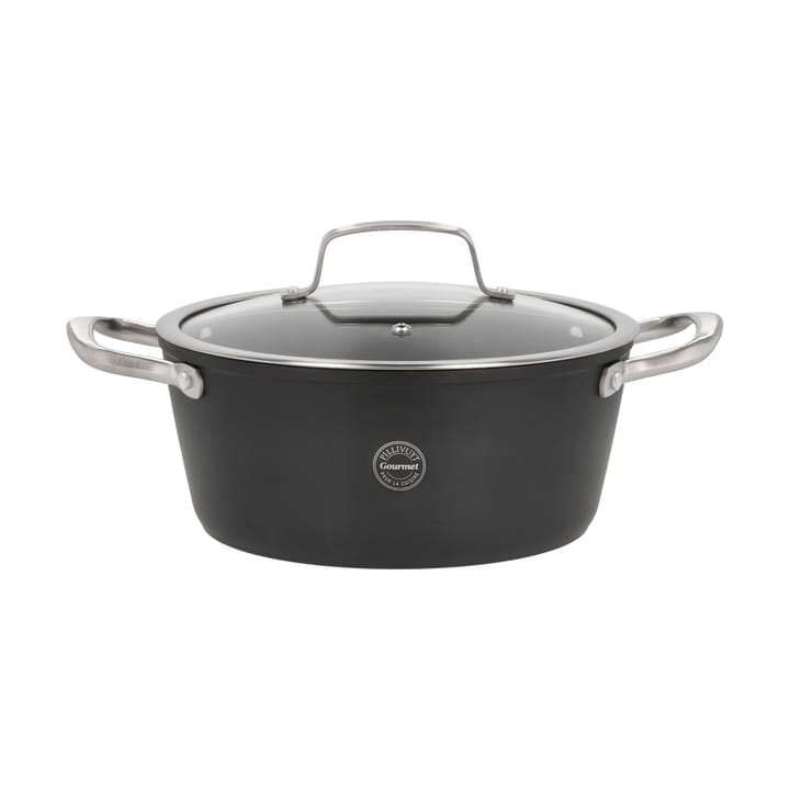 Pentola con coperchio in vetro Travo 3,8 l - Nero-alluminio - Pillivuyt