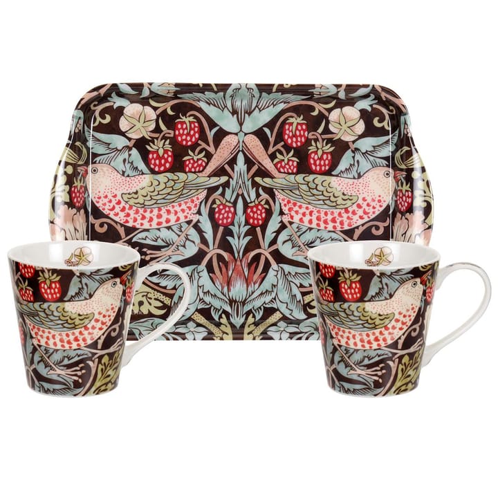 Set tazza e vassoio Strawberry Thief - Marrone - Pimpernel