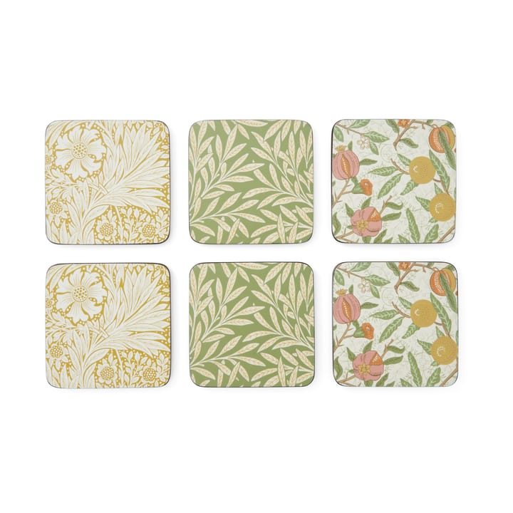 Sottobicchieri misti Morris & Co Simpley confezione da 6  - Frutta, Salice, Calendula - Pimpernel