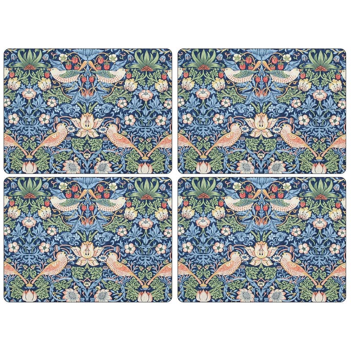 Sottobicchieri Strawberry Thief 40x30 cm confezione da 4 - Blu - Pimpernel