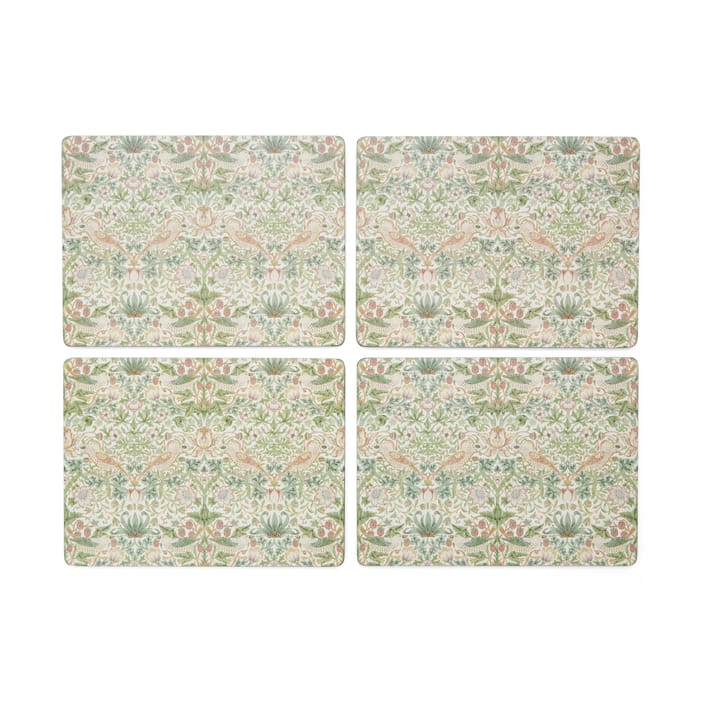 Sottobicchieri Strawberry Thief 40x30 cm confezione da 4 - Verde - Pimpernel