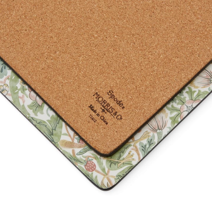 Sottobicchieri Strawberry Thief 40x30 cm confezione da 4, Verde Pimpernel
