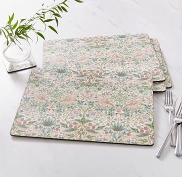 Sottobicchieri Strawberry Thief 40x30 cm confezione da 4 - Verde - Pimpernel