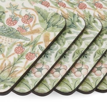 Sottobicchieri Strawberry Thief confezione da 6 - Verde - Pimpernel