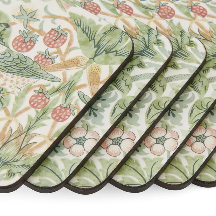 Sottobicchieri Strawberry Thief confezione da 6, Verde Pimpernel