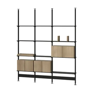 Pira G2 sistema di scaffalatura F C B Black/Oak 248-255 cm - Pira