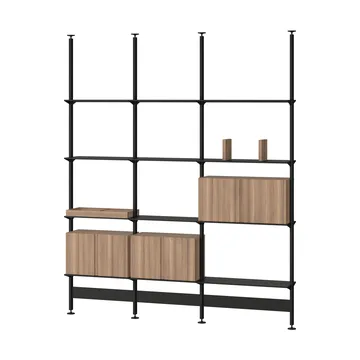 Pira G2 sistema di scaffalatura F C B Black/Walnut 248-255 cm - Pira