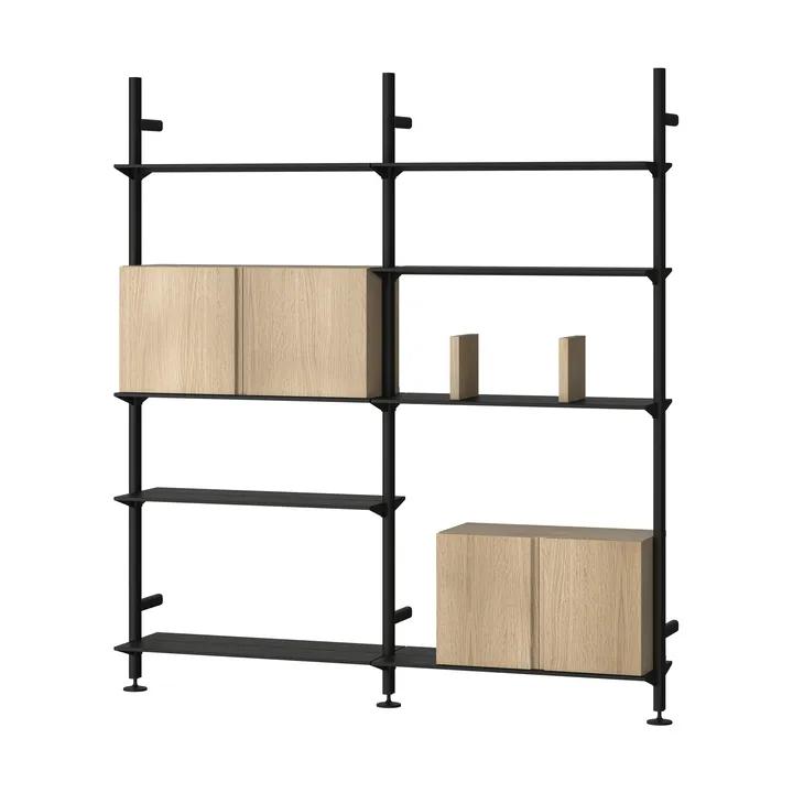 Pira G2 sistema di scaffalatura W A Black/Oak - Pira