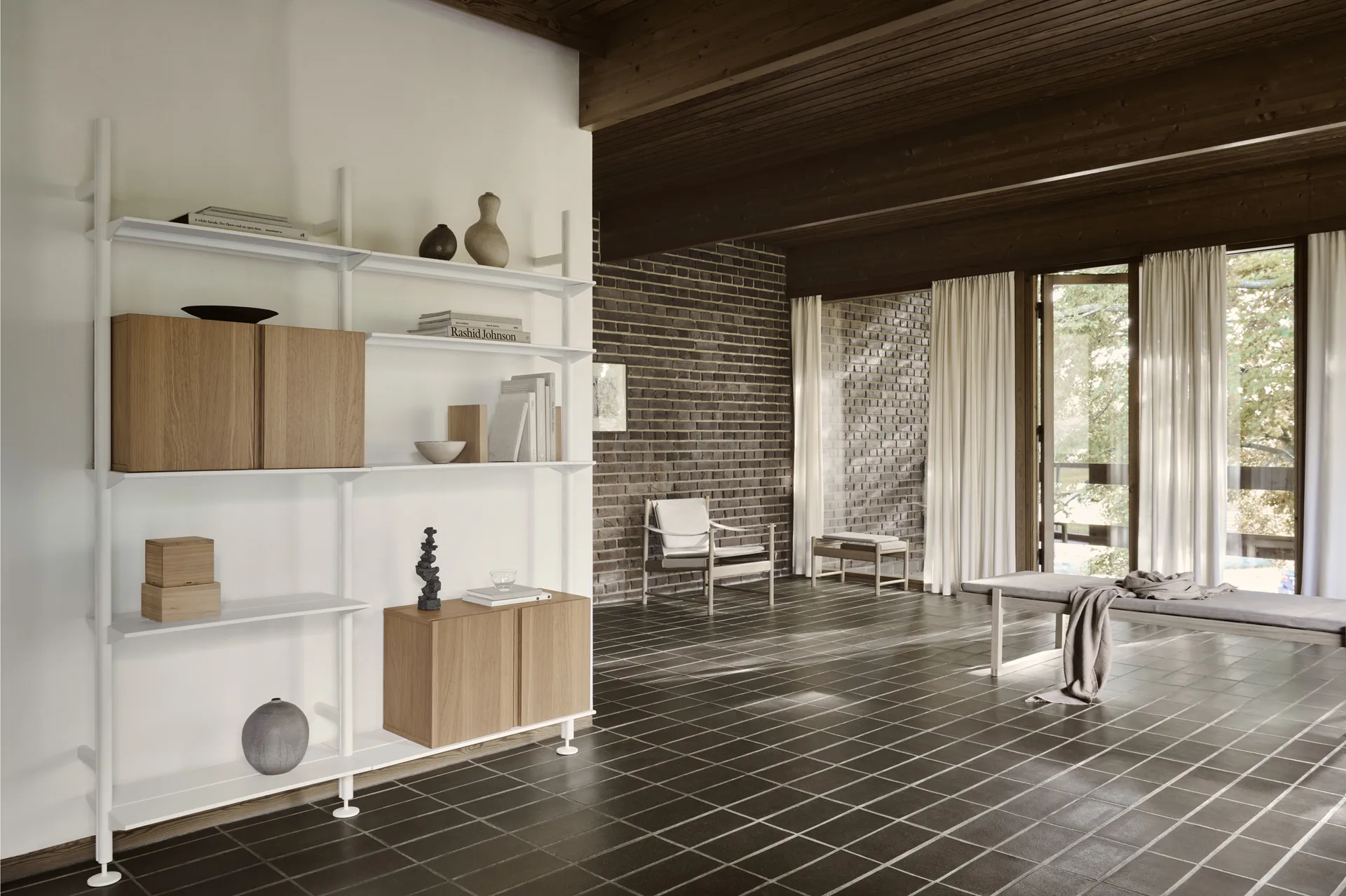Pira G2 sistema di scaffalatura W A White/Oak,  Pira