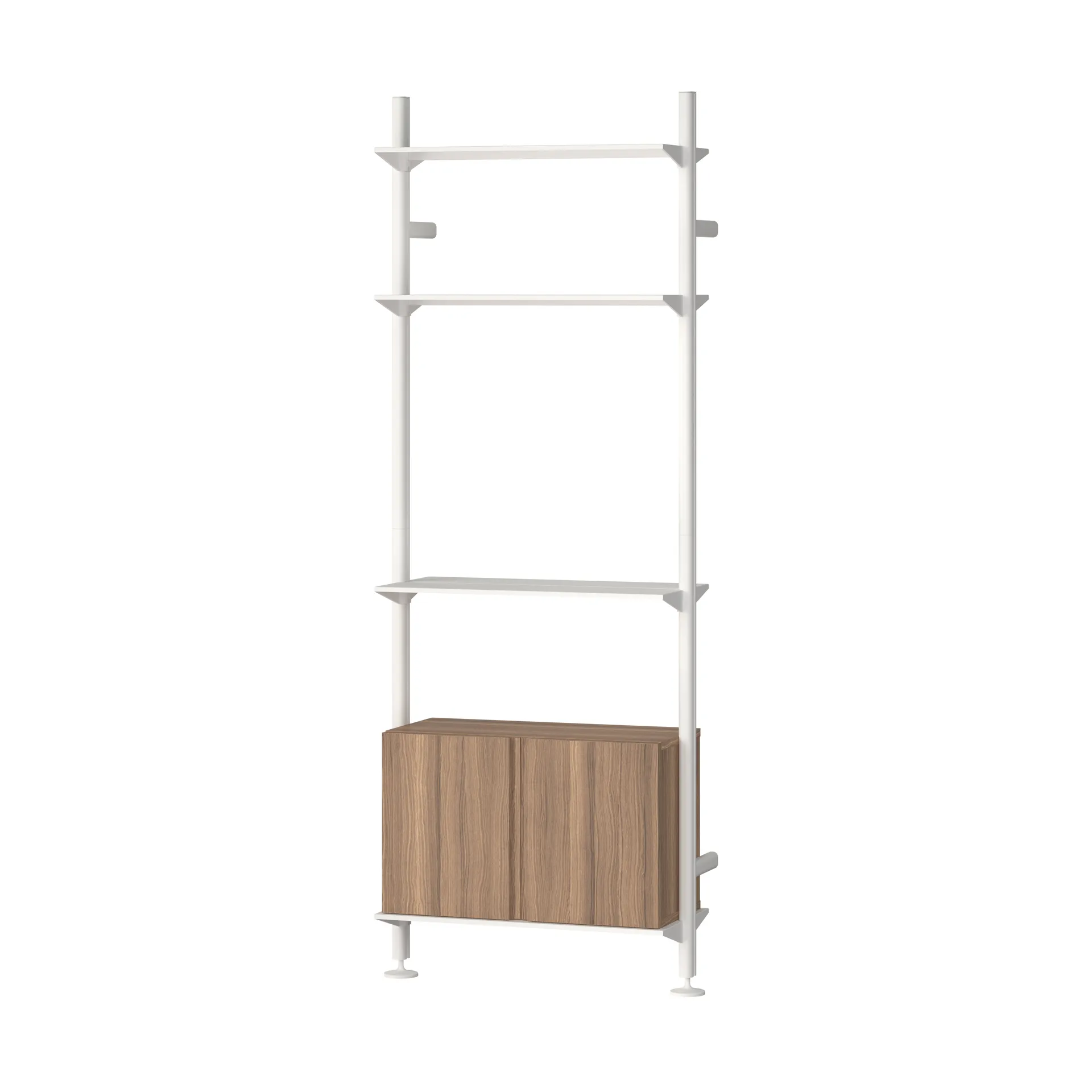 Pira G2 sistema di scaffalatura W B White/Walnut,  Pira