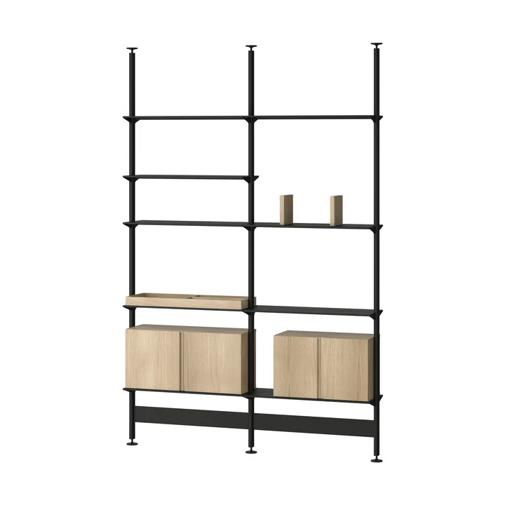 Pira G2 sistema di scaffalature F C A Black/Oak 240-247 cm - Pira