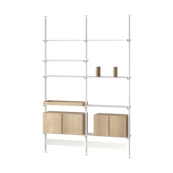 Pira G2 sistema di scaffalature F C A White/Oak 256-264 cm - Pira