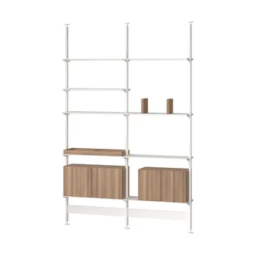 Pira G2 sistema di scaffalature F C A White/Walnut 256-264 cm - Pira
