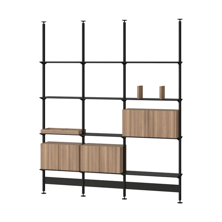 Pira G2 sistema di scaffalature F C B Black/Walnut 240-247 cm - Pira