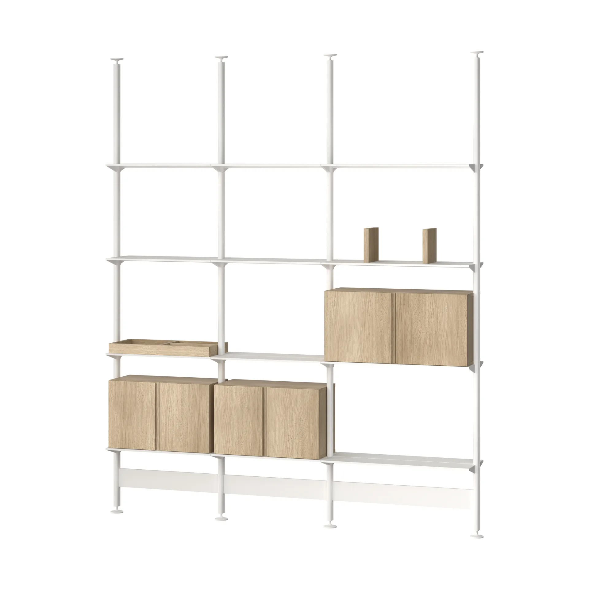 Pira G2 sistema di scaffalature F C B White/Oak 248-255 cm Pira