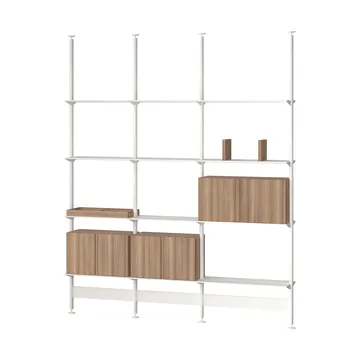 Pira G2 sistema di scaffalature F C B White/Walnut 256-264 cm - Pira