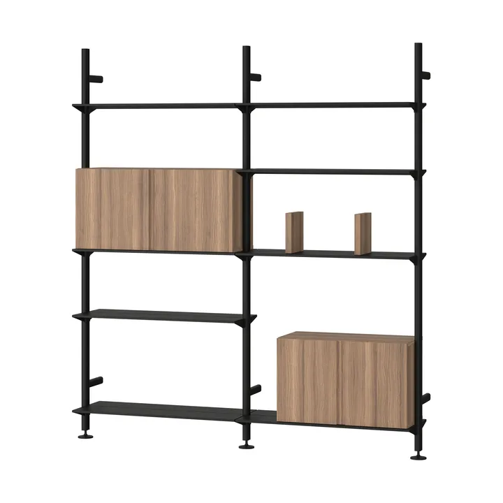 Pira G2 sistema di scaffalature W A Black/Walnut - Pira