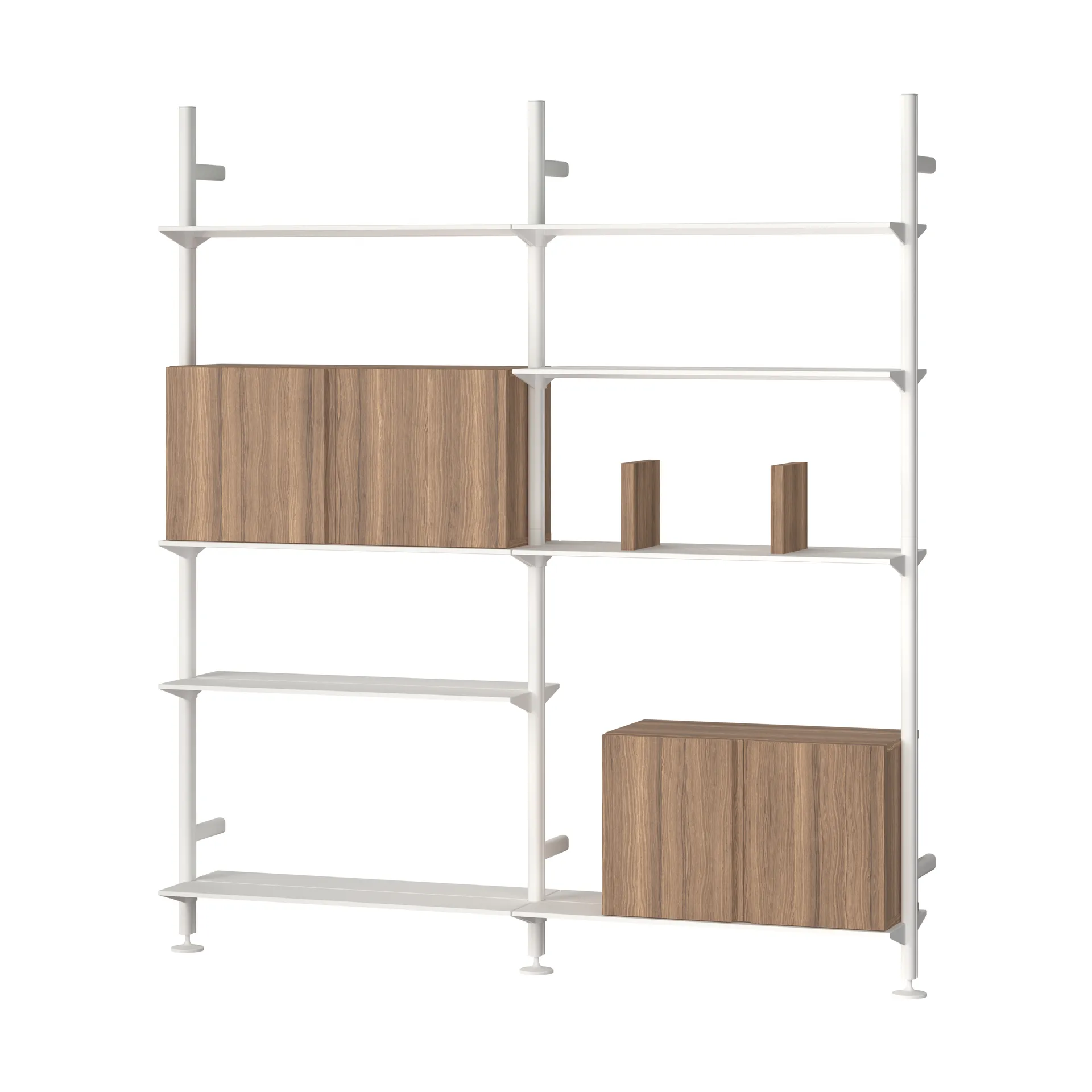 Pira G2 sistema di scaffalature W A White/Walnut Pira