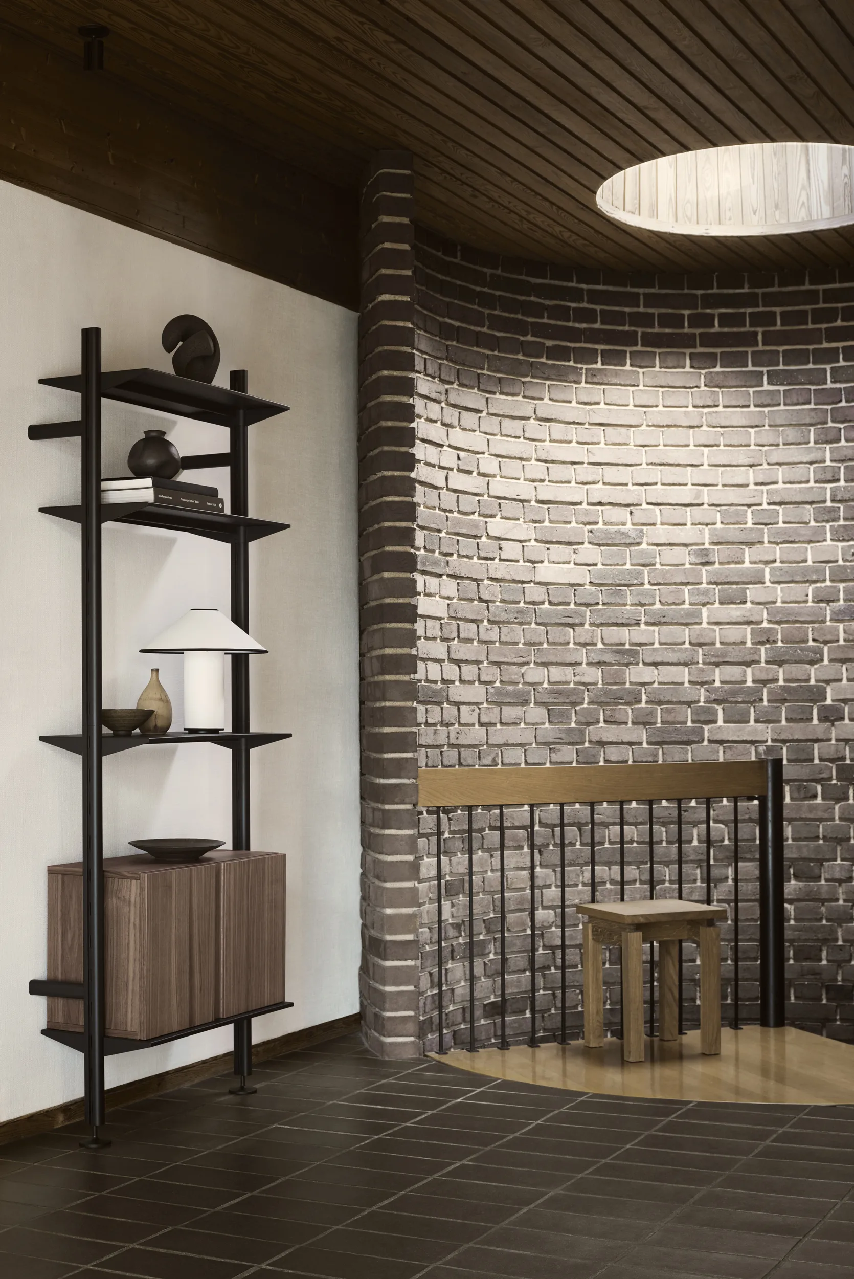 Pira G2 sistema di scaffalature W B Black/Walnut,  Pira