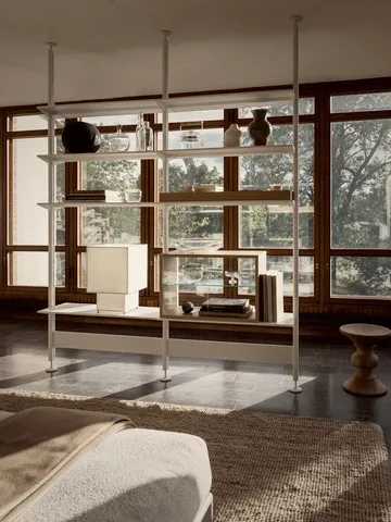 Vetrina Pira - Rovere sbiancato-vetro trasparente, 70x31 cm, schienale in vetro - Pira