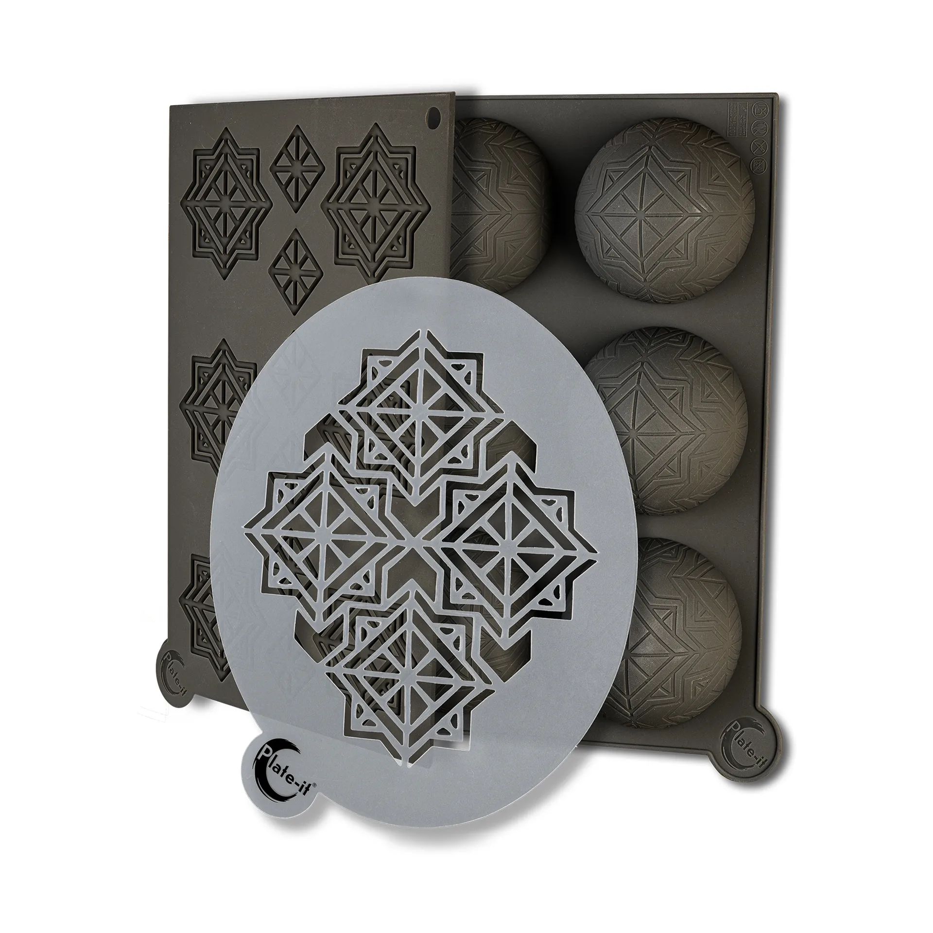 Stampo in silicone Plate-it infinity 3 pezzi, Grigio Plate It