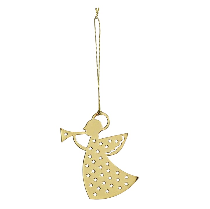 Ciondolo per albero di Natale in metallo Pluto - Angelo con trombetta, color oro - Pluto Design
