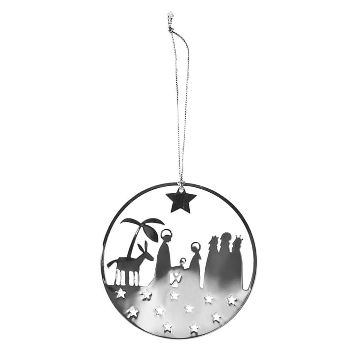Ciondolo per albero di Natale in metallo Pluto - Culla, di colore argento - Pluto Design