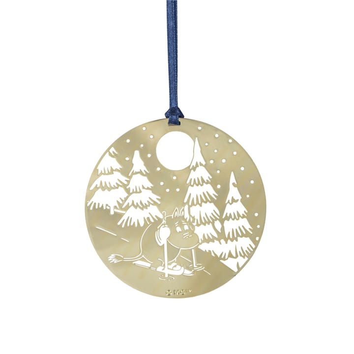 Ciondolo per albero di Natale in metallo Pluto - Mumin inverno, color oro - Pluto Design