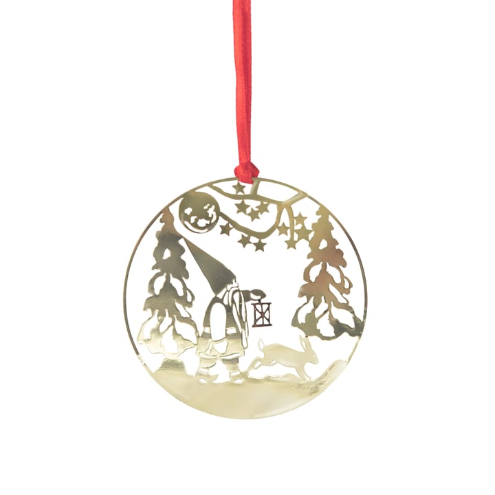 Ciondolo per albero di Natale in metallo Pluto - Paesaggio invernale, color oro - Pluto Design