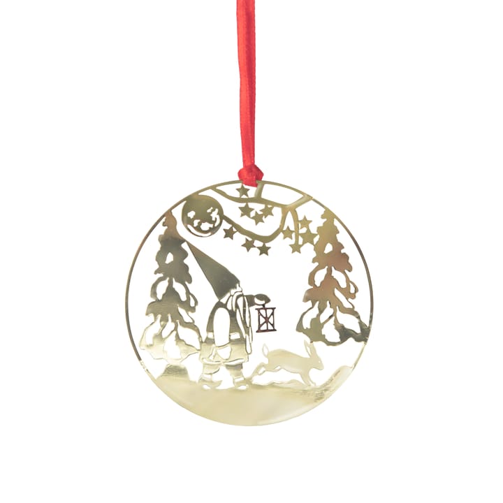 Ciondolo per albero di Natale in metallo Pluto - Paesaggio invernale, color oro - Pluto Design