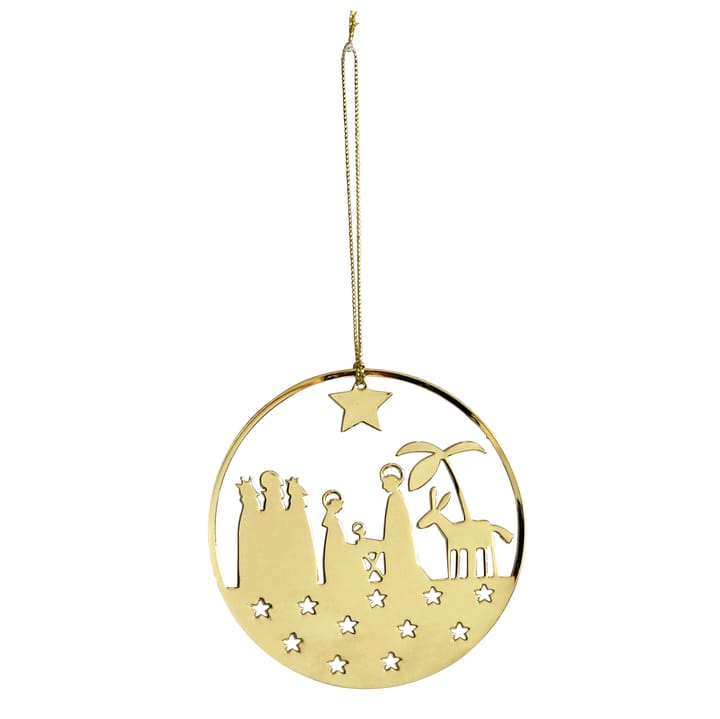 Ciondolo per albero di Natale in metallo Pluto - presepe, color oro - Pluto Design