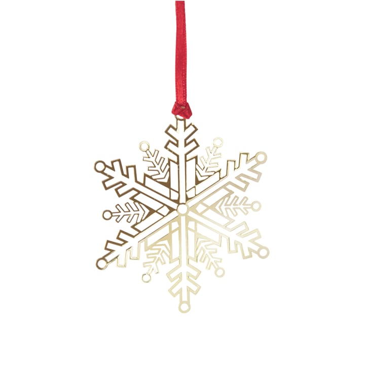Ciondolo per albero di Natale in metallo Pluto - Stella di neve, color oro - Pluto Design