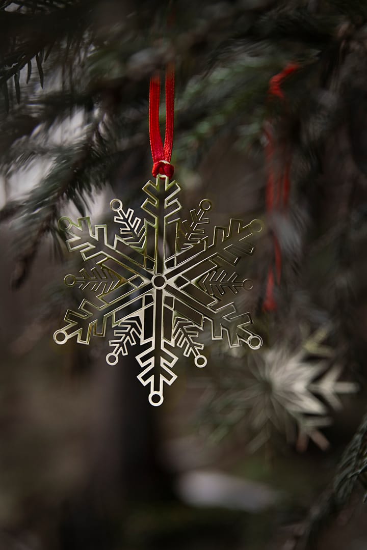Ciondolo per albero di Natale in metallo Pluto, Stella di neve, color oro Pluto Design