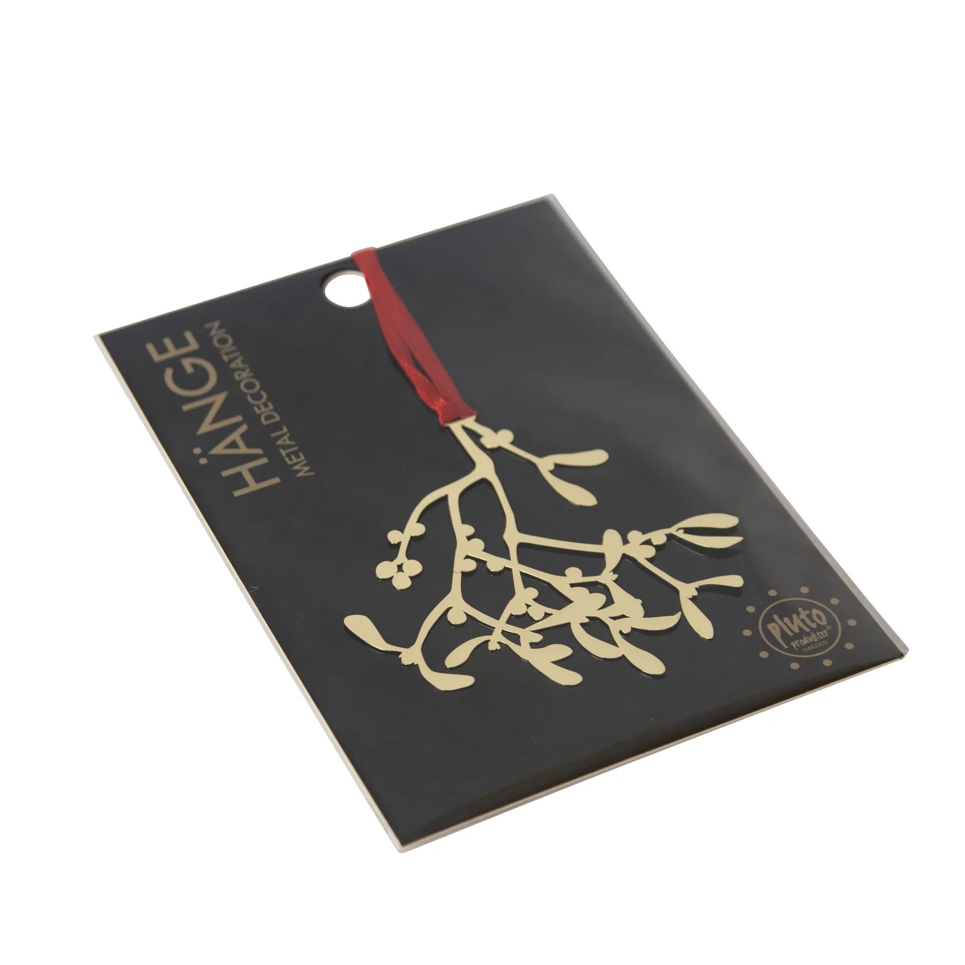 Ciondolo per albero di Natale in metallo Pluto, Vischio, color oro Pluto Design