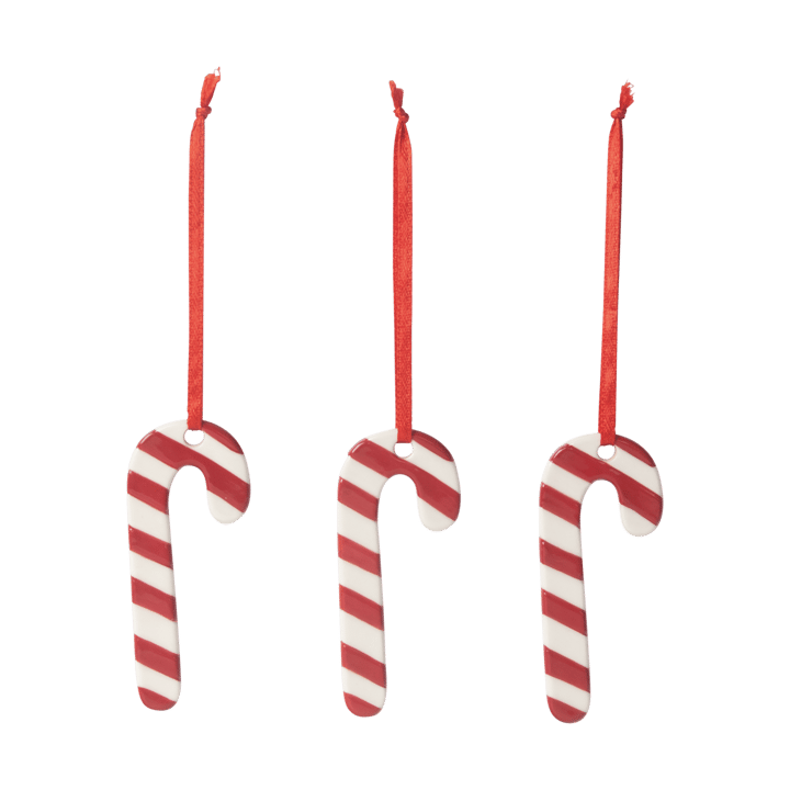 Decorazione natalizia bastoncino di zucchero, confezione da 3 - Bianco, rosso - Pluto Design