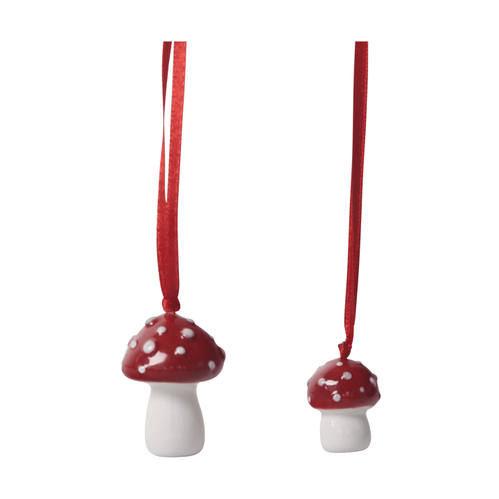 Decorazione natalizia Flugsvamp, 2 pezzi - Bianco, rosso - Pluto Design