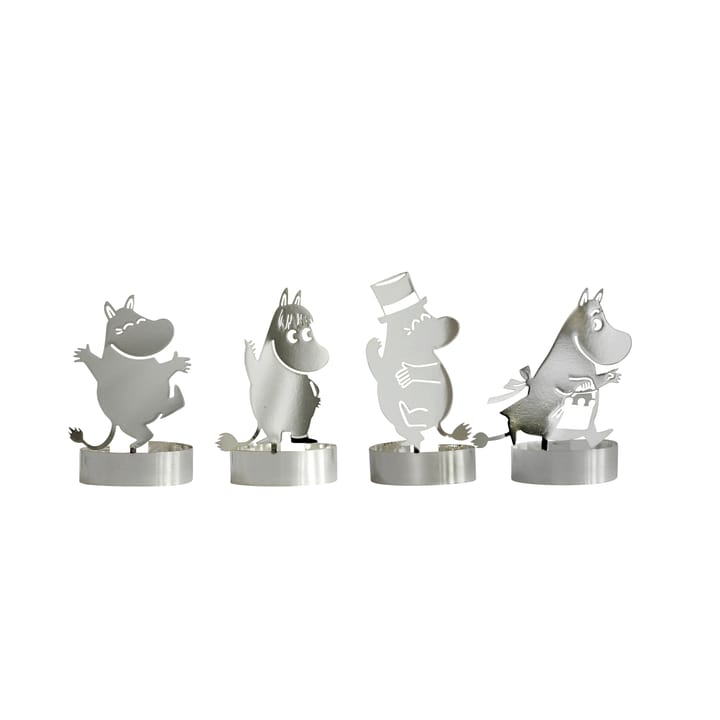 Decorazioni per candela Moomin, set da 4 - Silver - Pluto Design