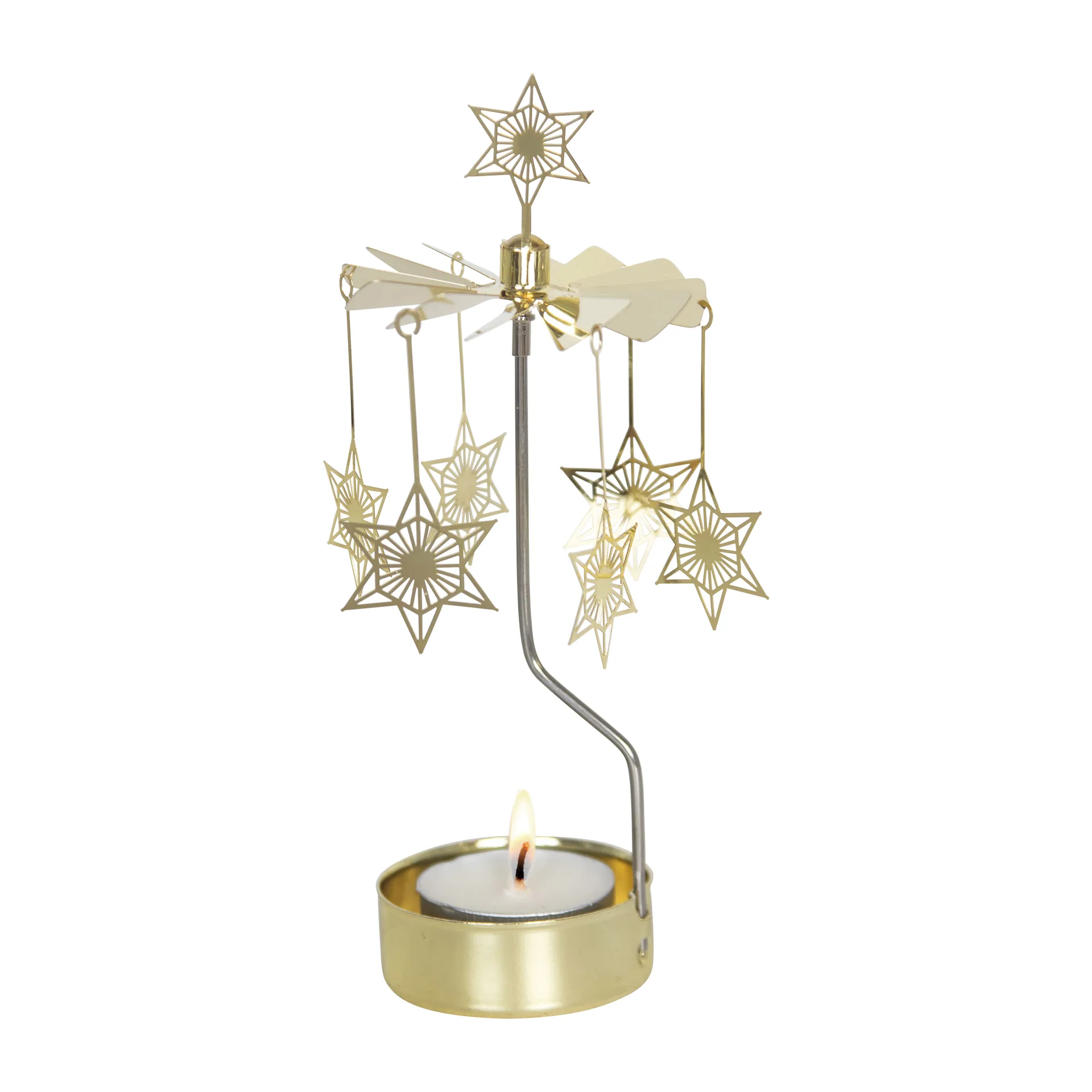 Giostrina portacandele a stella Art Deco, Oro Pluto Design