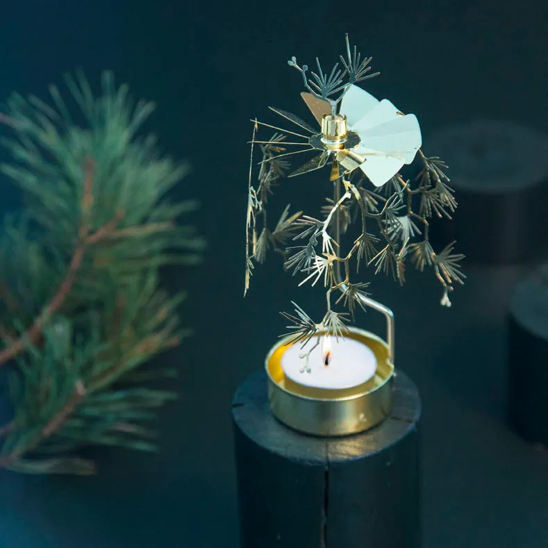 Giostrina portacandele Tall, Oro Pluto Design