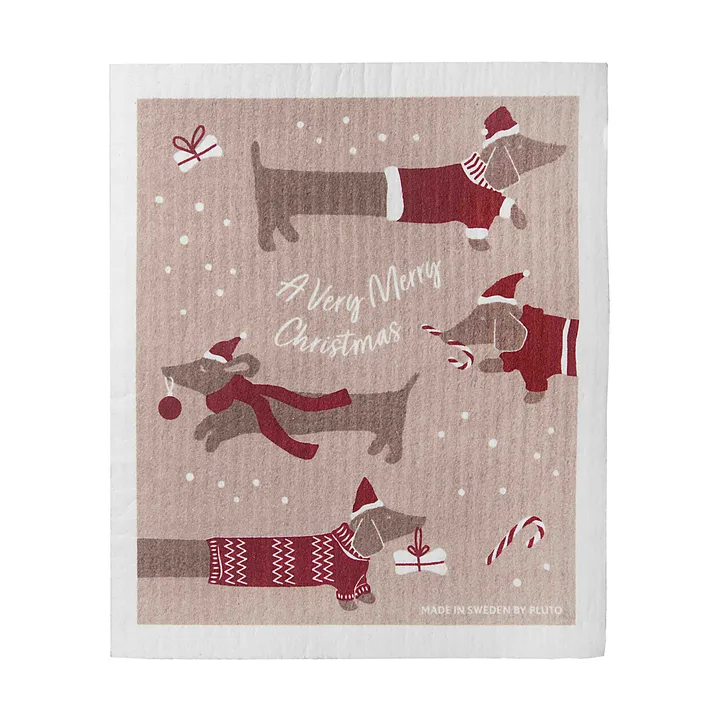 Jolly dogs strofinaccio - Rosso-grigio - Pluto Design
