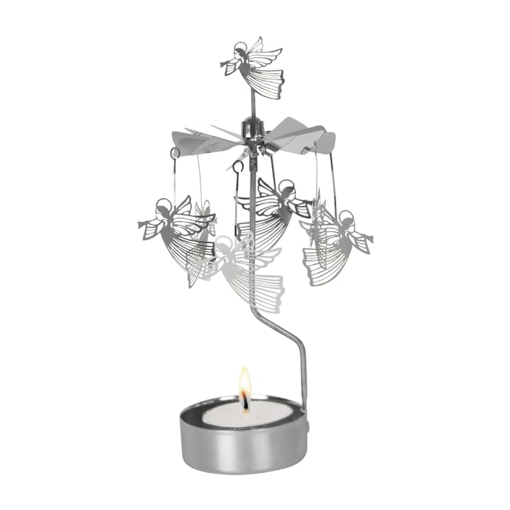 Portacandela con carillon "angelo che vola" - Silver - Pluto Design