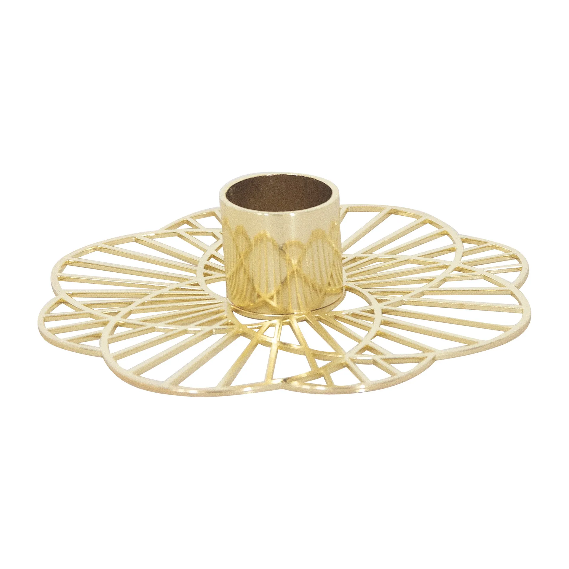 Portacandela Sun con stelo, Oro Pluto Design