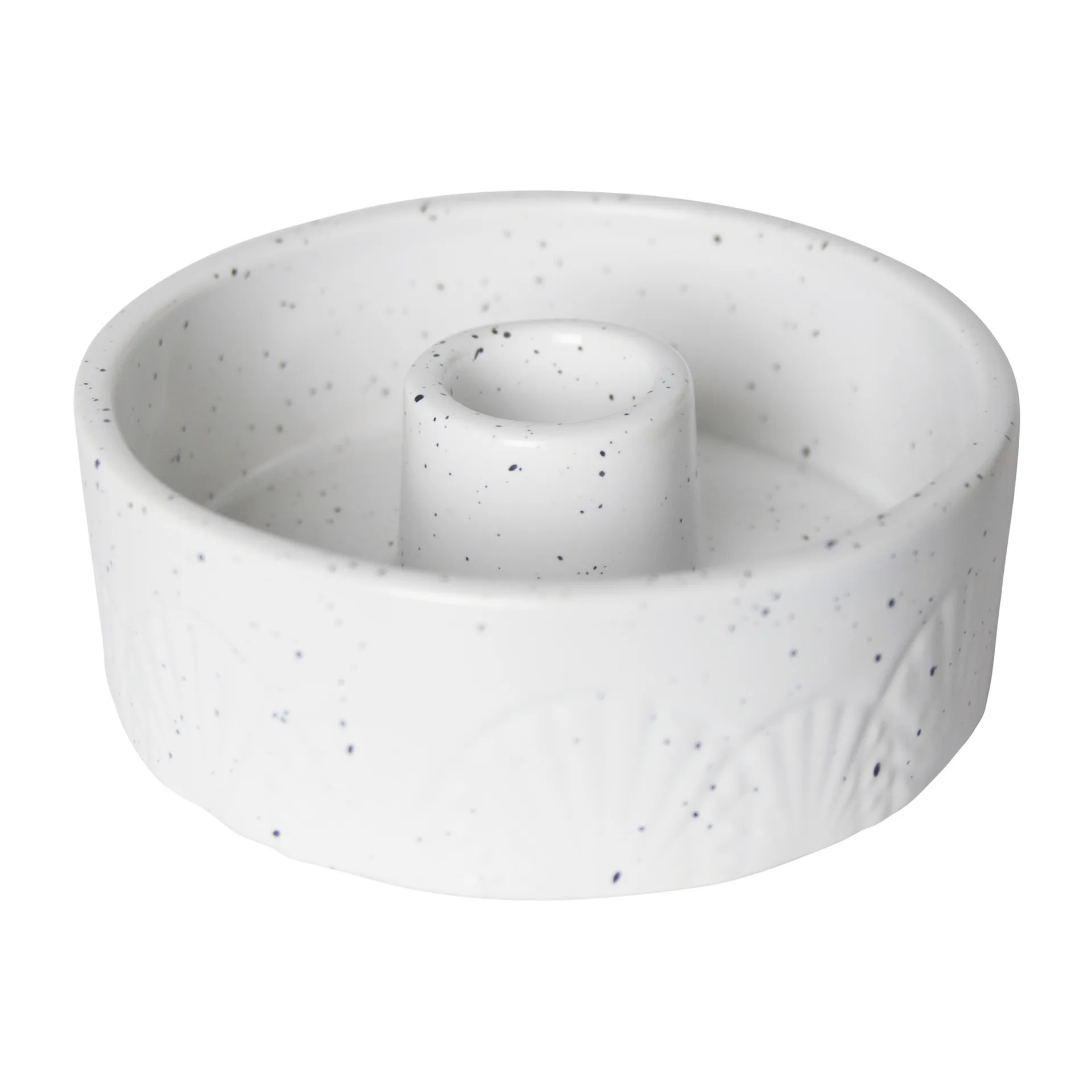 Portacandela Sun in ceramica, Bianco-puntini Pluto Design