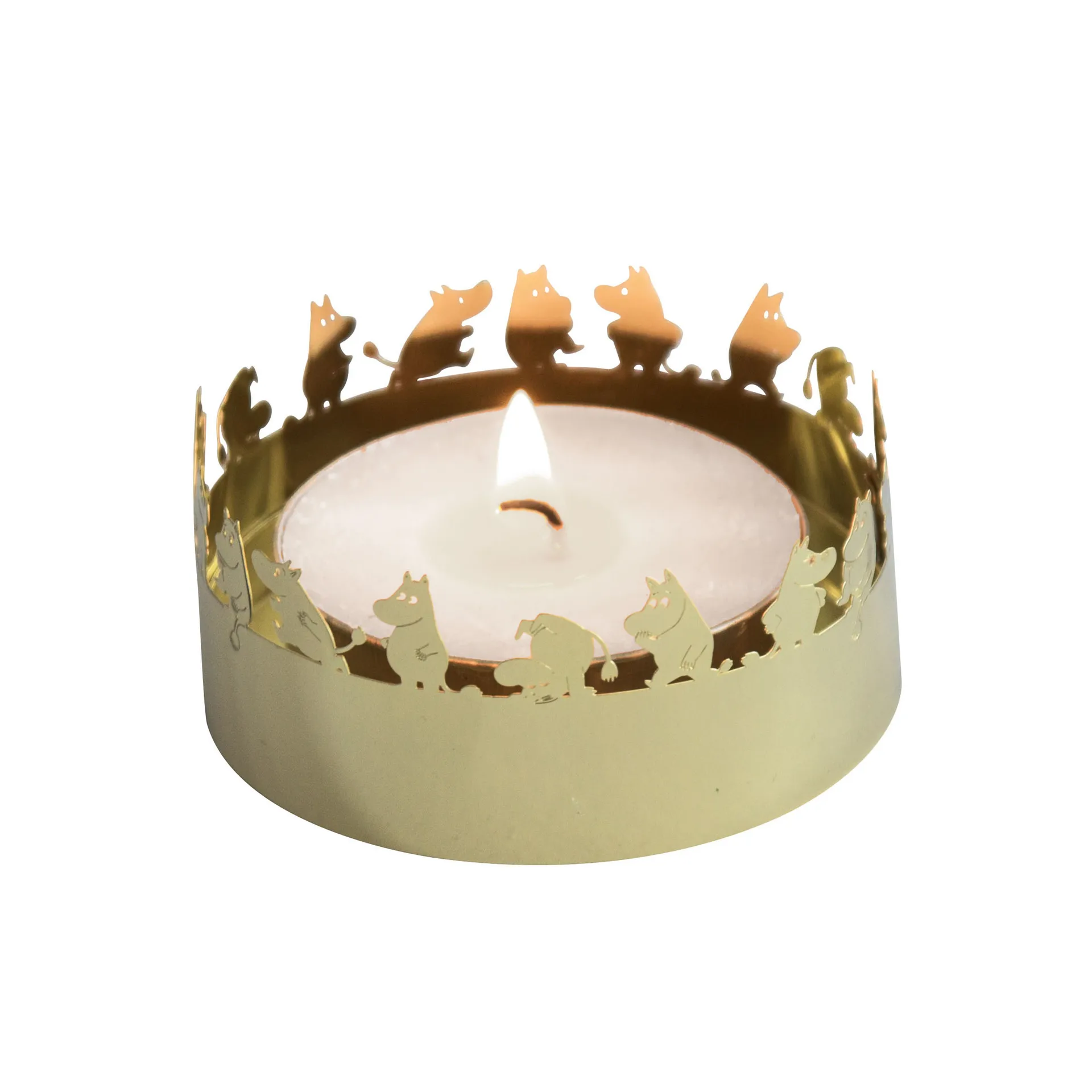 Portacandele inciso Moomin, Oro Pluto Design