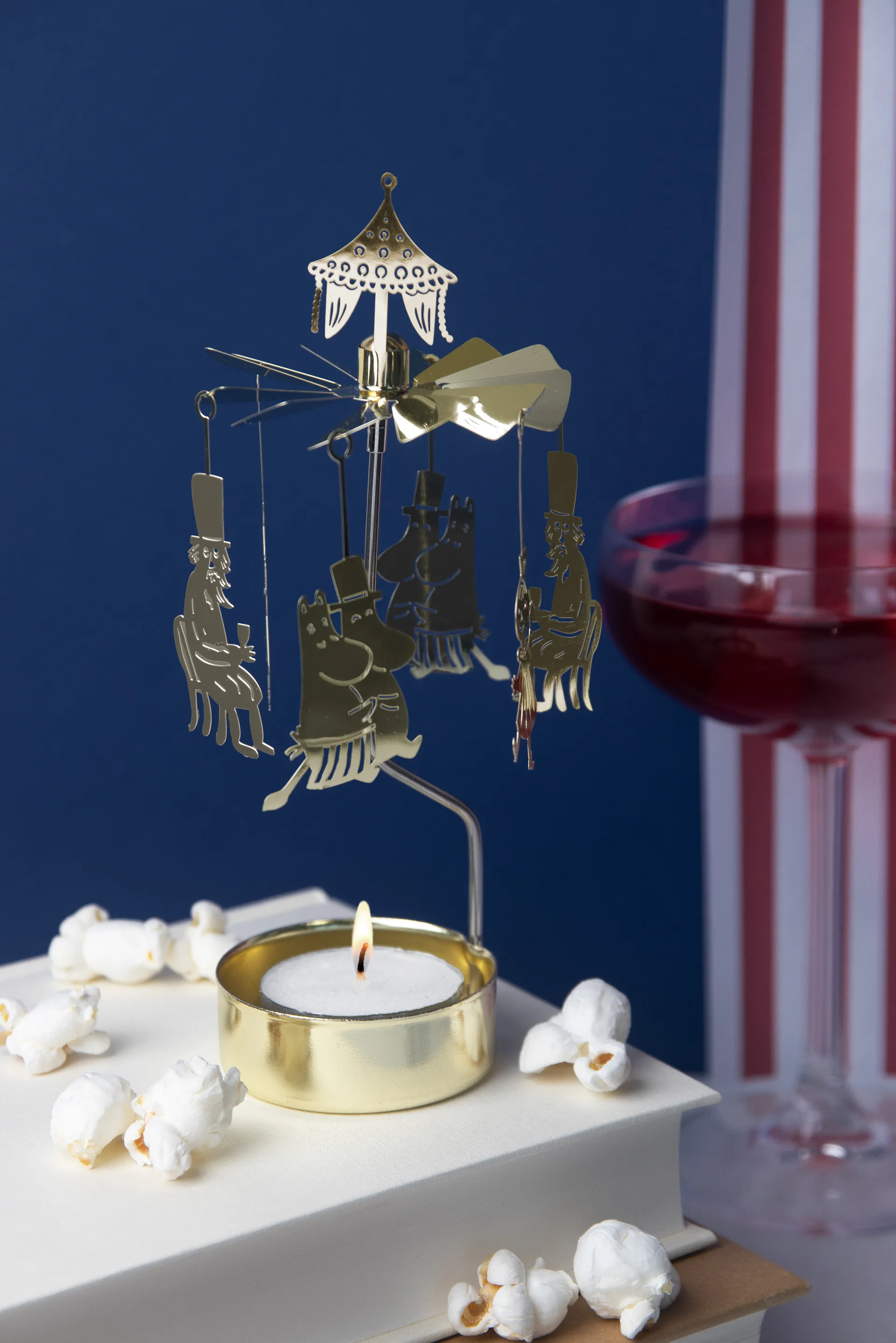 Portacandele Mumin Party, Metallo dorato Pluto Design