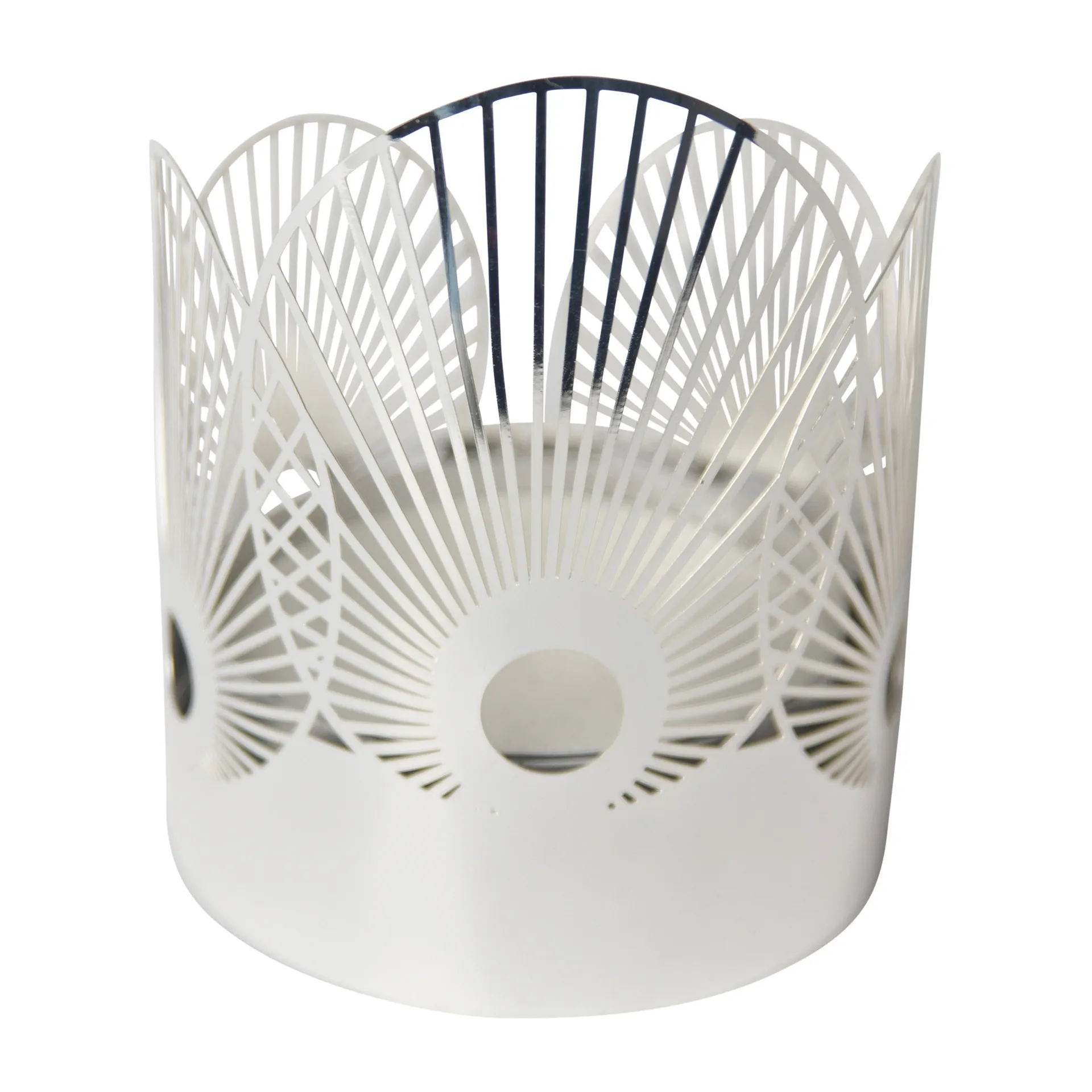 Portacandele Sun medio Ø 6,5 cm, Argento Pluto Design