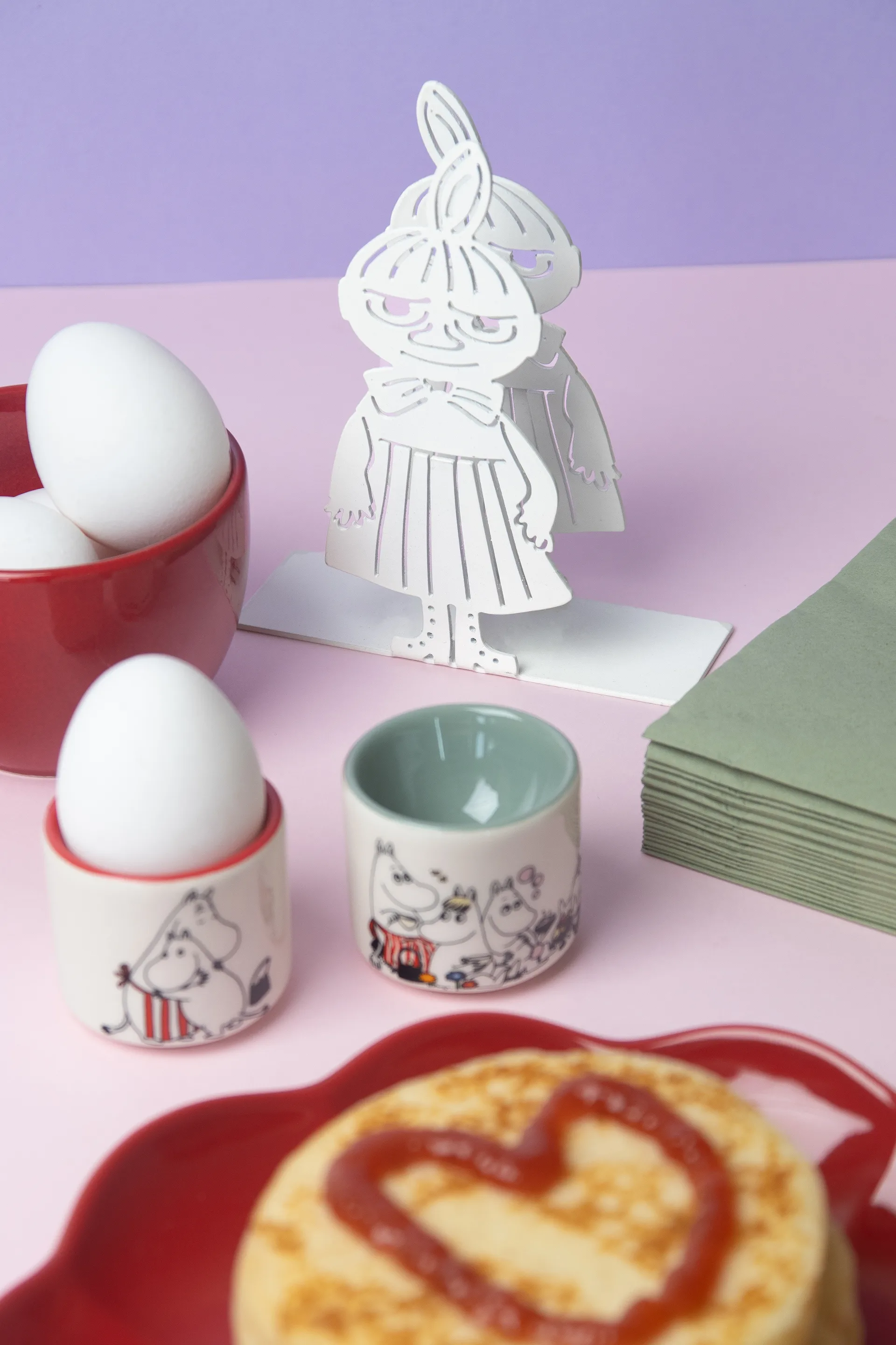 Portatovaglioli Lilla My, Bianco-multicolor Pluto Design