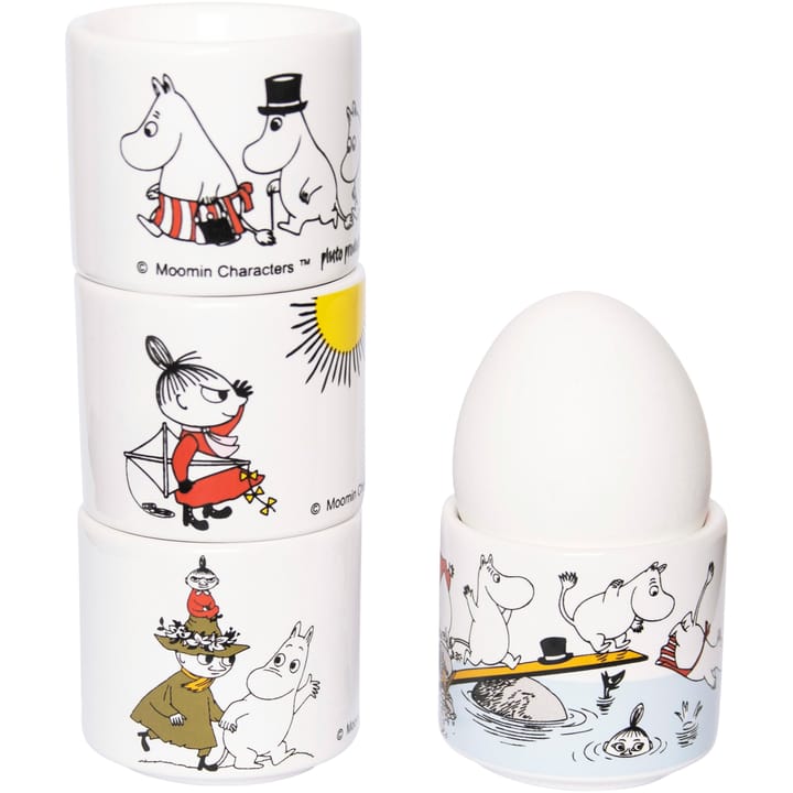 Portauovo Moomin colour 4 pezzi - Bianco con motivo - Pluto Design