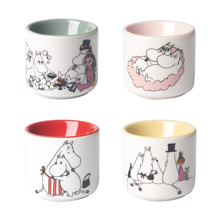 Portauovo Mumin love 4 pezzi - Bianco-multicolor - Pluto Design