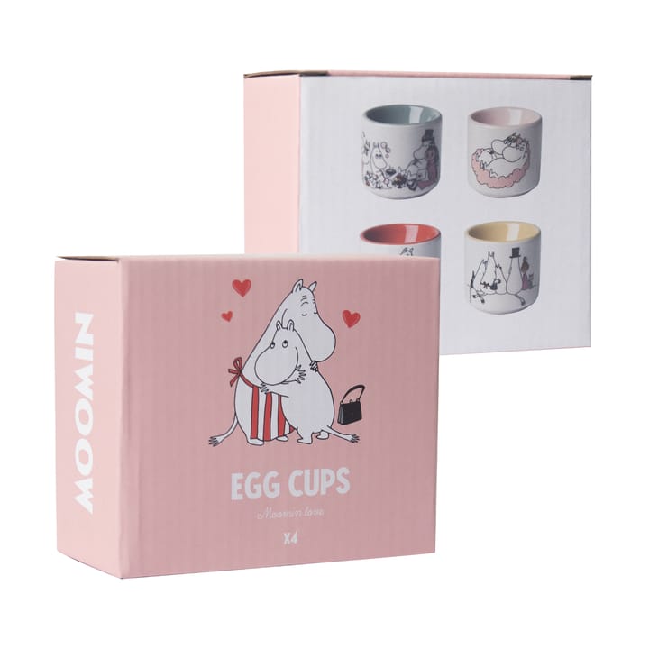 Portauovo Mumin love 4 pezzi, Bianco-multicolor Pluto Design